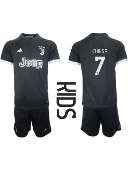 Juventus Federico Chiesa #7 Dječji Rezervni Dres kompleti 2023-24 Kratak Rukavima (+ kratke hlače)